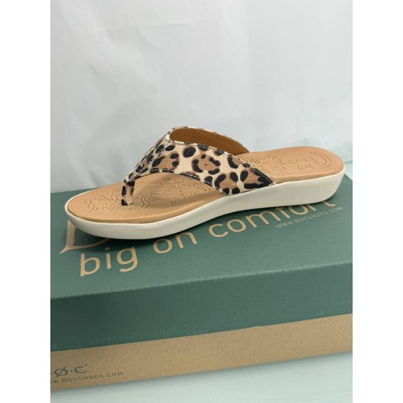 B.O.C. Aimee  Flip-Flop Thong Sandals Tan Leopard Print Tan Size 6 New In Box - Picture 7 of 14